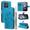 Wallet Case for Moto G67 5G - Leather/PU, Blue, With Lanyard