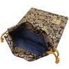 Senshishuin Nishijin Brocade Drawstring Bag Black and Gold Dragon Medium Size (Lined) Design,