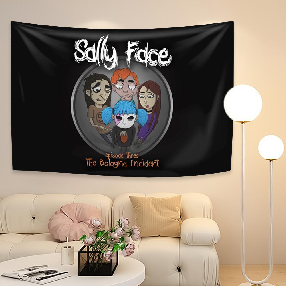 

Игра S-Sally F-Face Ужасы Крутой Гобелен Цифровая печать Флаг Хиппи Бохо Дом Гостиная Спальня Бар Фон Ткань Настенный баннер 29x37in