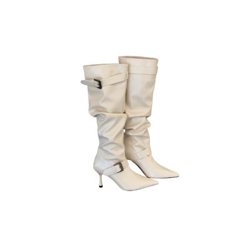 Long boots autumn and winter new women's boots pointed high but knee long boots stiletto Martin boots