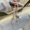 Cute Sanrio Hello Kitty Bow Beaded Phone Chain Lanyard Ccd Camera Charm Accessories Girly Keychain Pendants Anti-Lost Rope Gifts