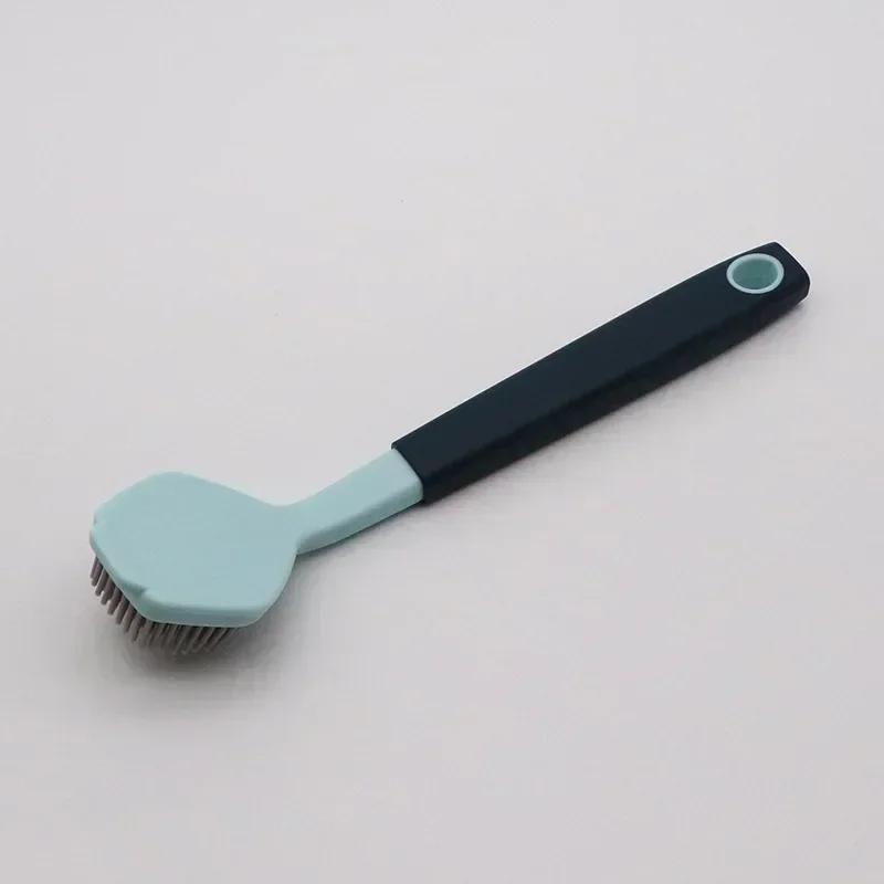 Kitchen Cleaning Utensils Long Handle Pot Brush Not Dirty Hands Plastic Pot Stove Brushs Home Convenience Tools Accessories