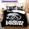 3pcs Custom Name Cartoon Linkin Park Bedding Set Duvet Cover Closure Includes 1 Duvet Cover & 2 Pillowcases for All Seasons Bedroom Decor