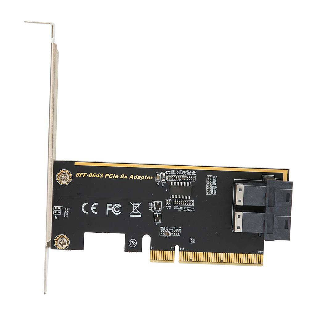 PCIE X8 to U.2 Adapter Card Dual Port SFF 8643 Mini SAS HD 36Pin PCIE Adapter Card for Conventional Desktop