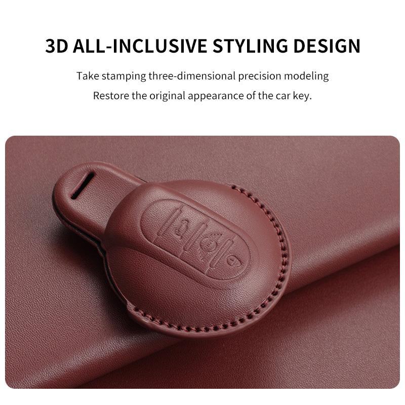 Kožený kryt na klíče od auta pro BMW MINI COOPER S ONE JCW F54 F55 F56 F57 F60 CLUBMAN COUNTRYMAN Držák na dálkový ovladač Shell Keychain