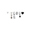 Korean Dark Cold Style Heart Stud and Ear Cuff Set - 2024 Stylish New Ear Jewelry