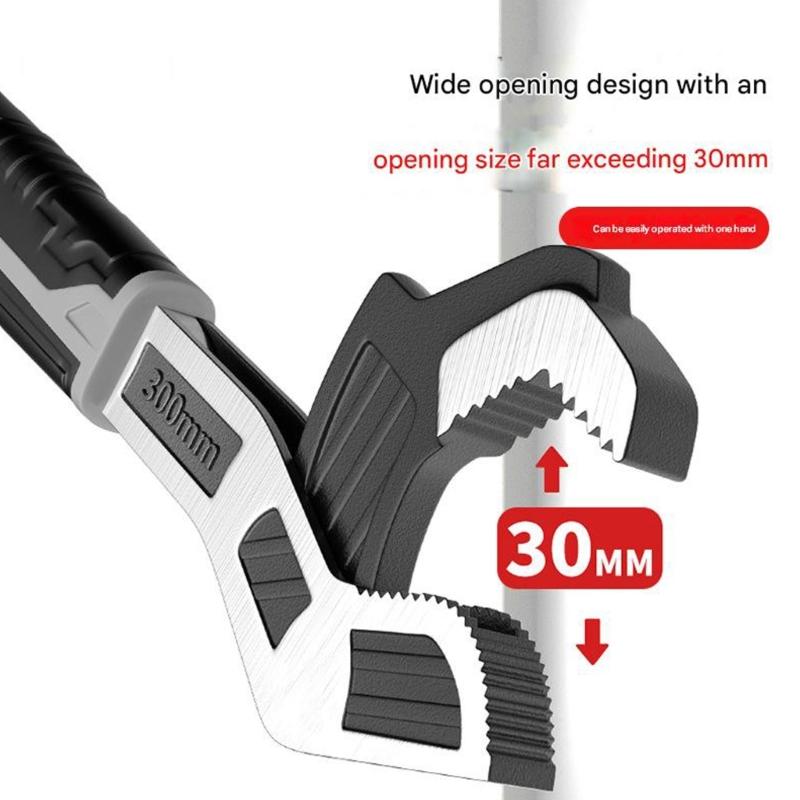 Adjustable Wrench Professional Shifters Spanner Wide Jaw Tool with Wide Calibers Opening for Household