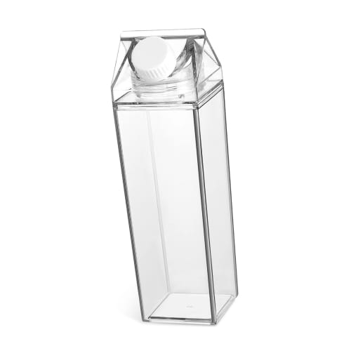 Frcolor Clear Milk Cup, Milk Carton Water Bottle, Milk Carton Container, Refrigerator Drink Container, Clear Container, Clear Water Bottle, Travel Wat