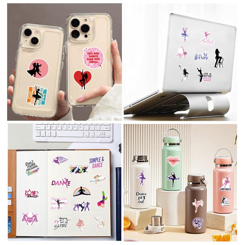 50pcs Graffiti Dance Stickers Dancing Decals for DIY Decor Phone Laptop Scrapbook Stationery Water Bottle Guitar