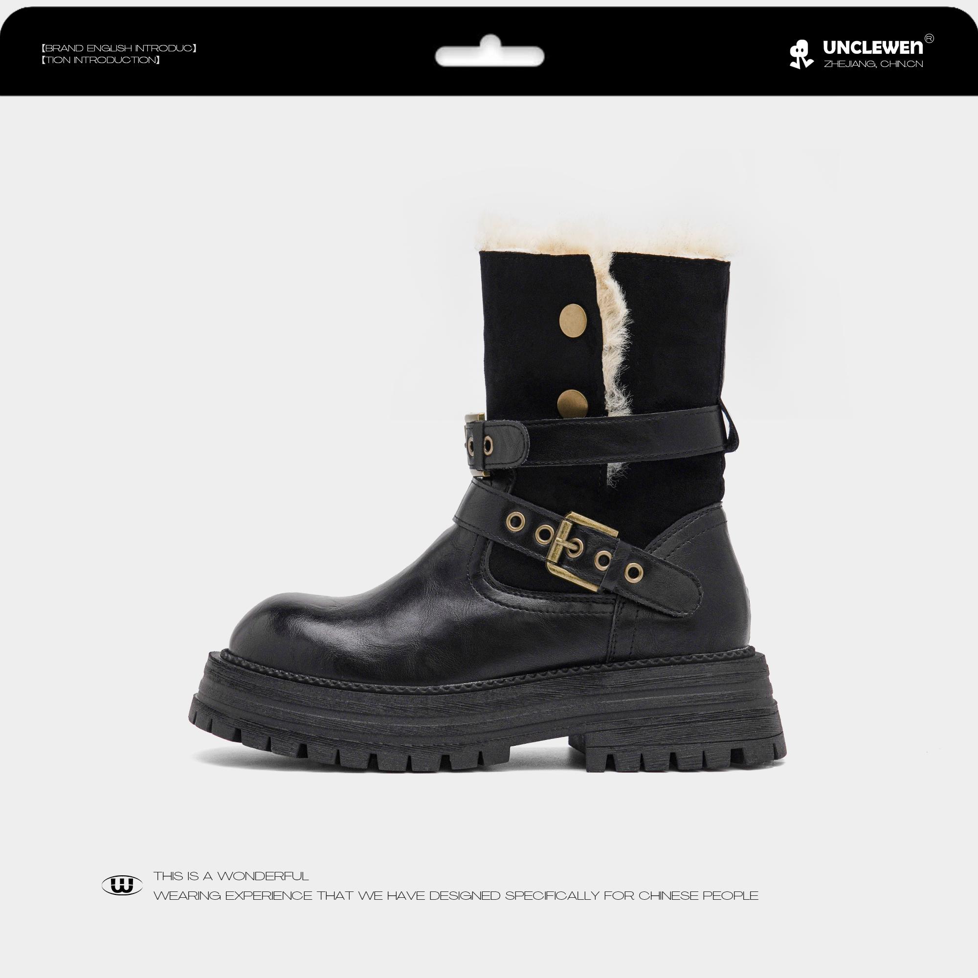 

Uncle Lanny~ Long Snow Boots Women s New Winter Short Boots Platform Boots Fleece Martin Boots 35