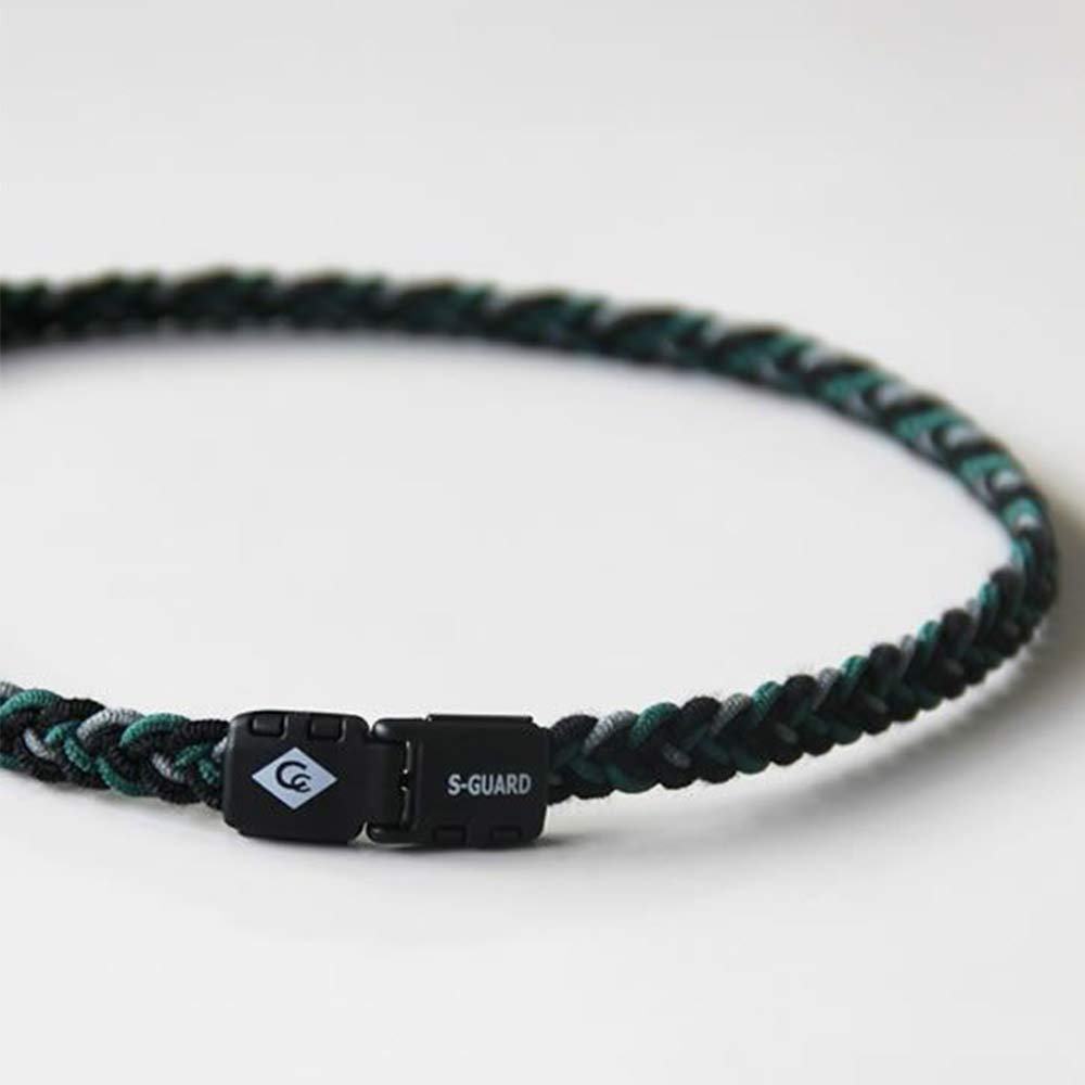 Colan Colan S-Guard X Fita Anti-Static Necklace (Large (approx. 50cm), Black X Moss Green X Gray)