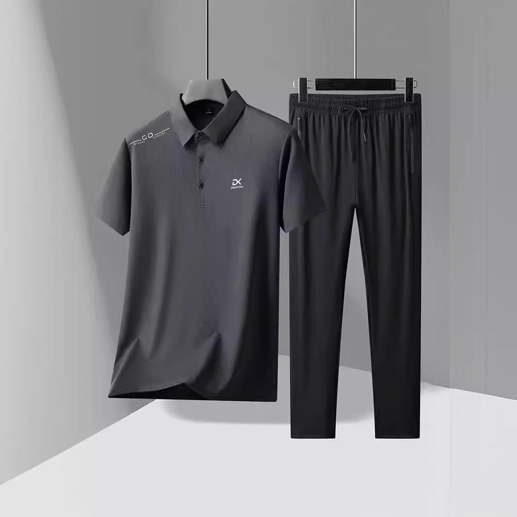 Men's Two-piece Suits, Men's Summer Wear, A Complete Set of Men's Sports Suits, Men's Matching Clothes and Pants
