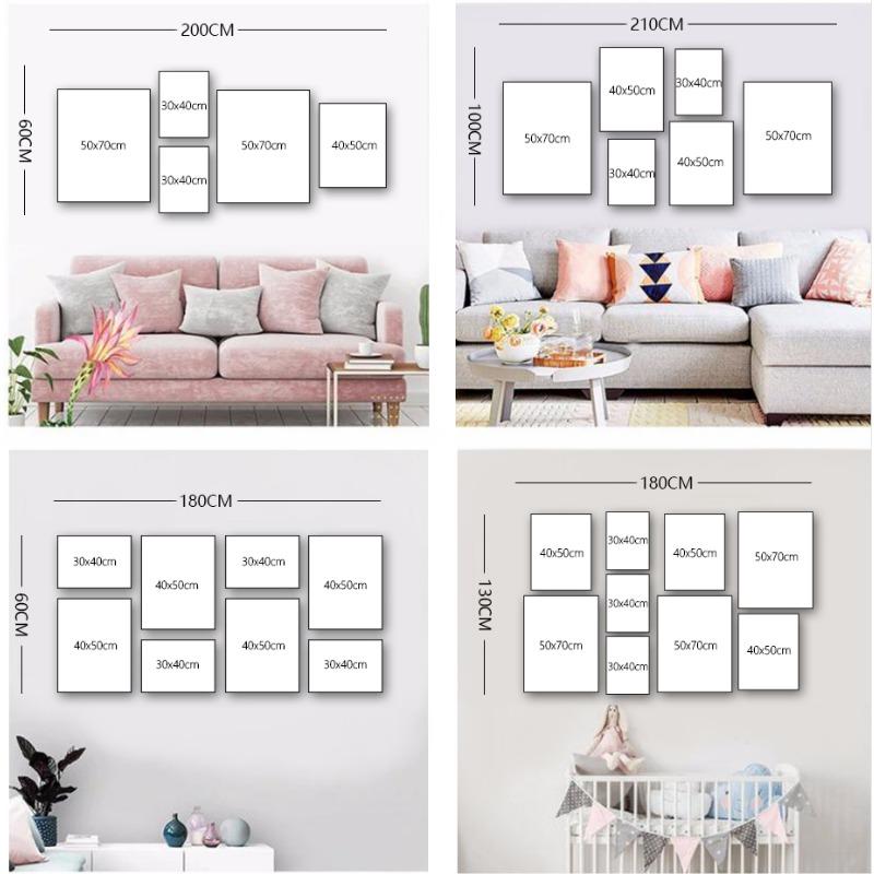 Watercolor Animals Wildflower Lion Rabbit Bear Panda Cow Flamingo Posters Of Wall Art Canvas Prints Picture Baby Kids Room Decor