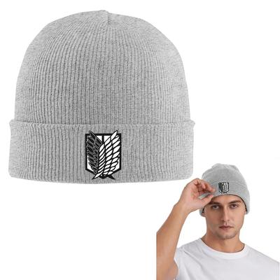 Shingeki No Kyojin Wings Of Freedom Warm Knitted Cap Fashion Bonnet Hat Autumn Winter Outdoor Beanies Hats for Unisex Adult