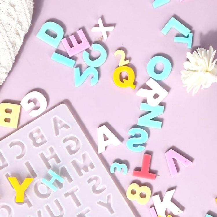 Alphabet Number Mold Crystal Epoxy Silicone Mold Keychain Multipurpose Mould