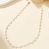 A High-end Rice-grain Shaped Pearl Chain Short Necklace, an Elegant and Stylish Clavicle Chain, Suitable for Women To Wear Every Day.