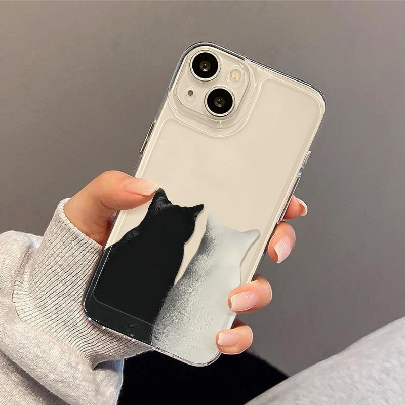 Black White Cat Phone Case For iPhone 17 16 15 11 12 14 13 Pro Max Mini X XS XR 7 Plus 16E Shockproof Transparent Cover Fundas