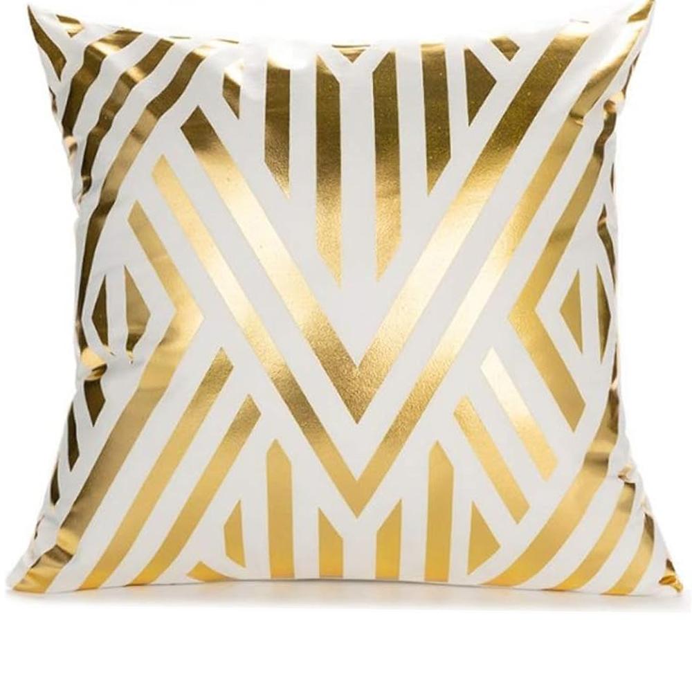 

Glamorous Gold Geometric Pattern PillowcasesLiving room sofa cushion cover, soft and comfortable, bedroom room decoration 45x45cm-1pcs
