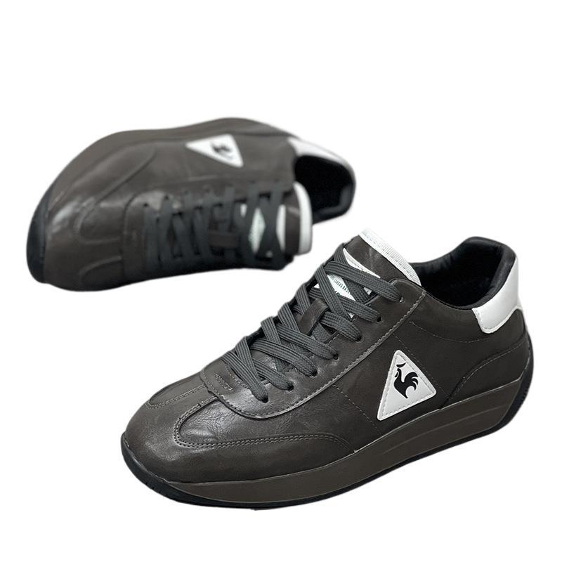 2025 Rooster Forrest Gump Men's Winter Fleece-Lined Leather Sneakers: Warm, Genuine Leather Low-Top Sports Shoes