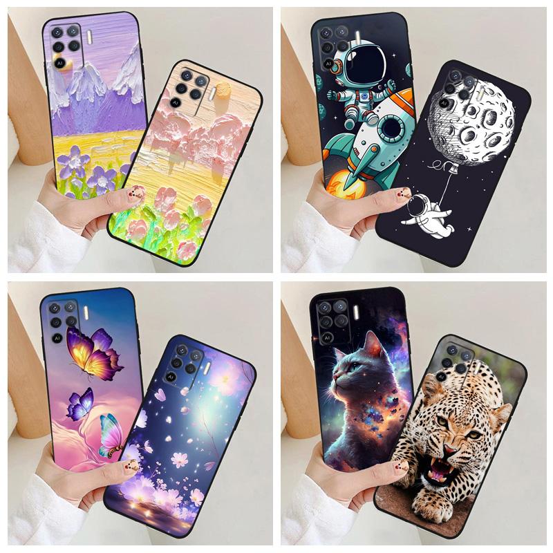 For Oppo Reno5 Lite Phone Case Astronaut Silicone Camera Protection Back Cover For Oppo Reno5 Z Reno 5 F Z Lite 5F 5Z Funda Cute