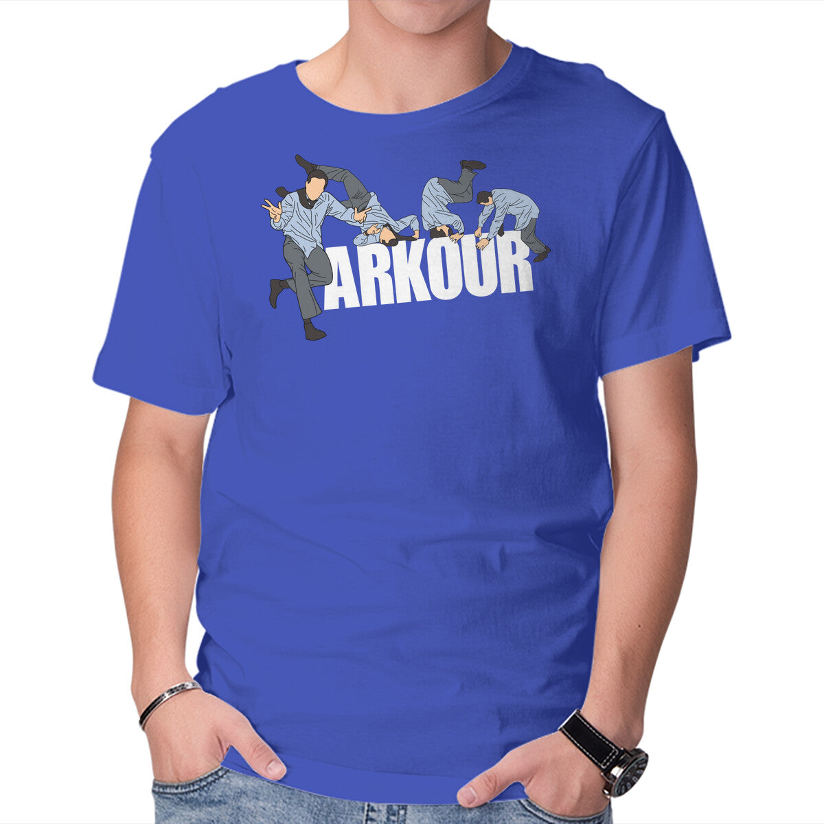 Unisex Crew Neck T-Shirt Parkour In The Office Graphic Short Sleeve Casual Tee L