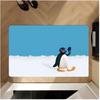 Mascot Cute P-PenguinMushroom Floor Mat Washable Absorbent Flannel Door Mat Non-Slip Indoor Floor Rug