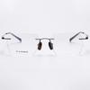 Frameless Sandalwood Titanium Glasses with Flat Lenses, Myopia-Compatible, W0006