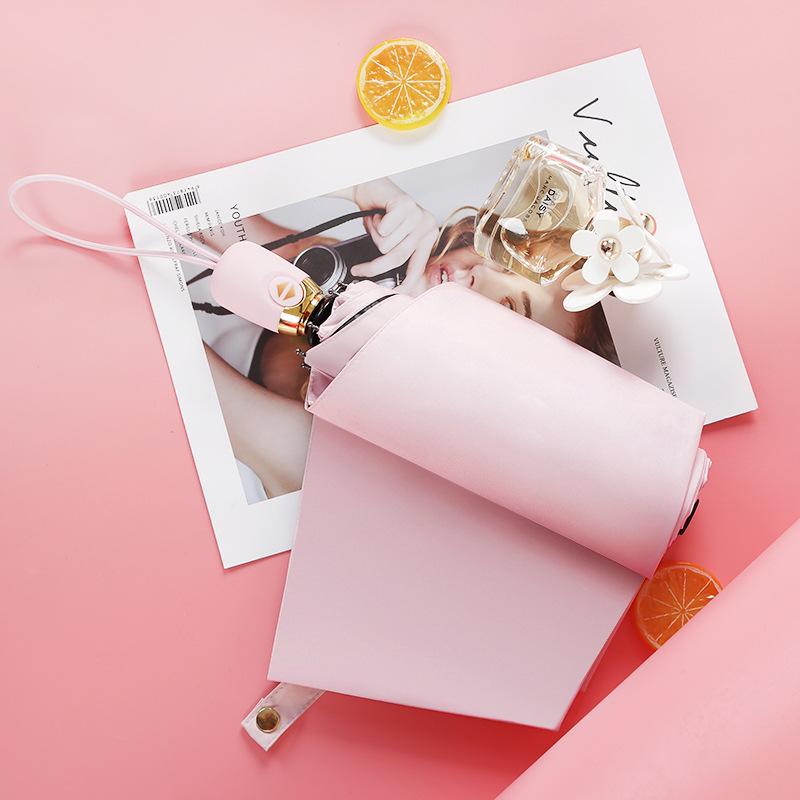 Automatic umbrella weather and rain vinyl umbrella cartoon cute sun umbrella creative Korean version of Muse tri-fold umbrella