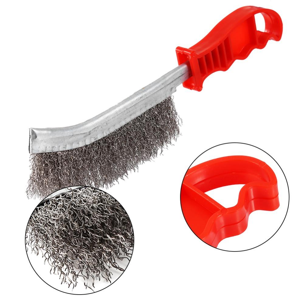 2pcs Stainless Steel Bristles Scratch Wire Brush Long Handle Design Steel Brush Tool Grill Cleaning