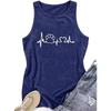 Heartbeat Printed Women's Round-neck Vest for Spring and Summer Casual Sleeveless Vest