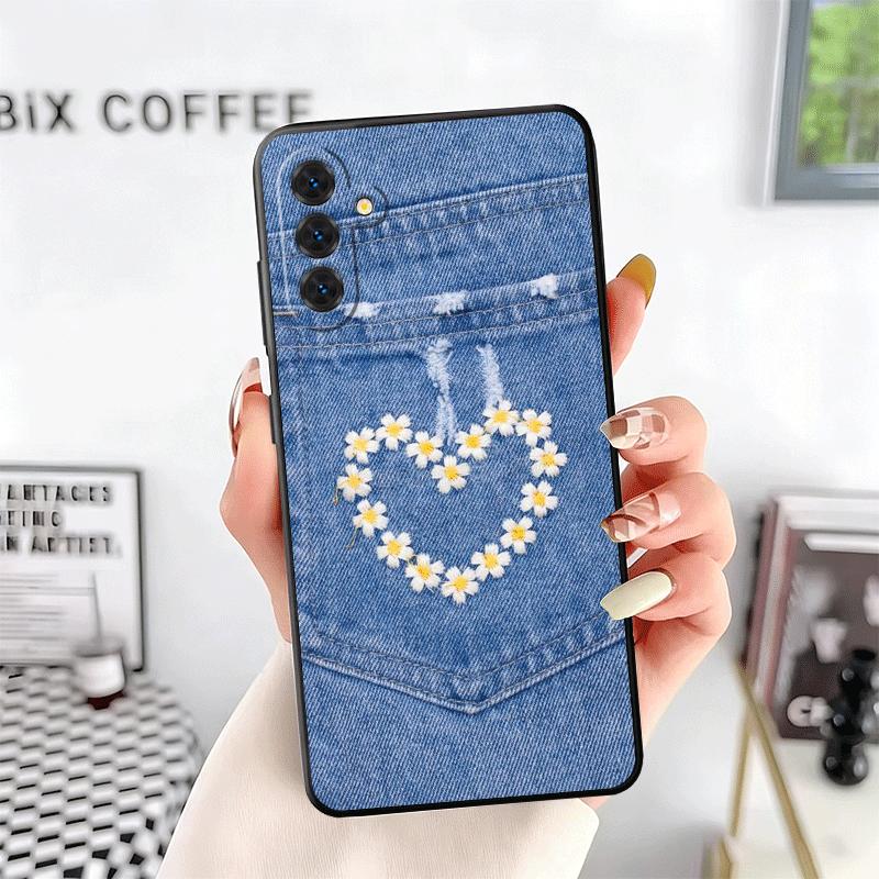 Retro Denim Pattern Soft Phone Case for Samsung A17 A37 A57 A16 A26 A36 A56 A15 A25 A35 A55 A14 A24 A34 A54 A13 A23 A33 A53 A52