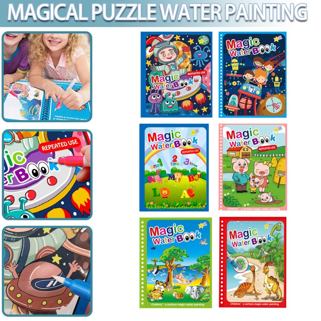 

Книга для рисования водой PDTO, волшебная книжка-раскраска для рисования, обучение рисованию и ручка для детей