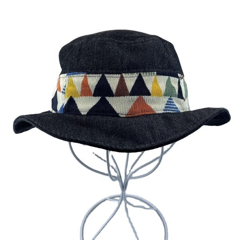 Custom Designer Luxury Solid Denim 100% Cotton Outdoor Adult Bucket Hats Four Seasons Bulk Blank Fishing Cap Women