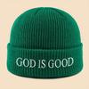 1pc God Is Good Christian Faith Warm Knitted Hat Unisex Skiing,Cycling,Gatherings and Daily,Giving Gifts to Family and Friends