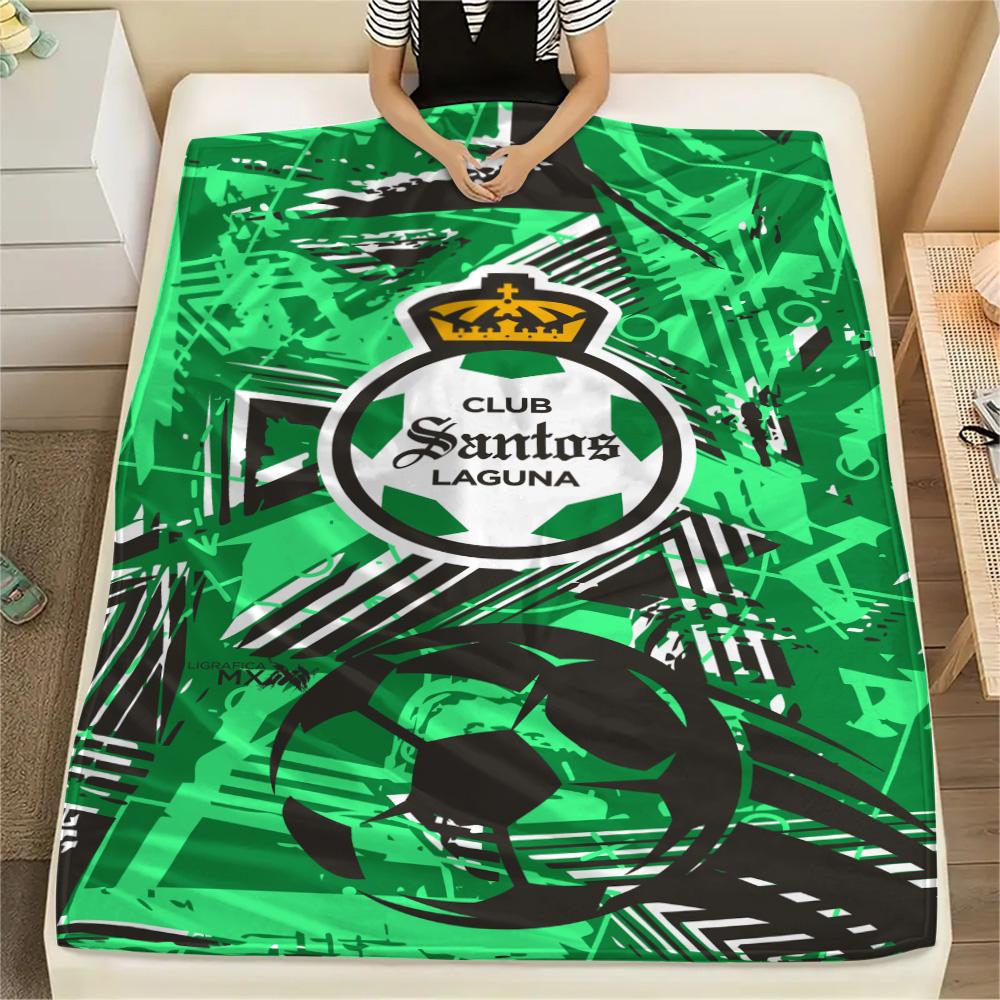 1Pc Club Santos Print Flannel Blanket High Quality Warm Comfortable Cover for All Seasons Perfect for Gifts Home Decor