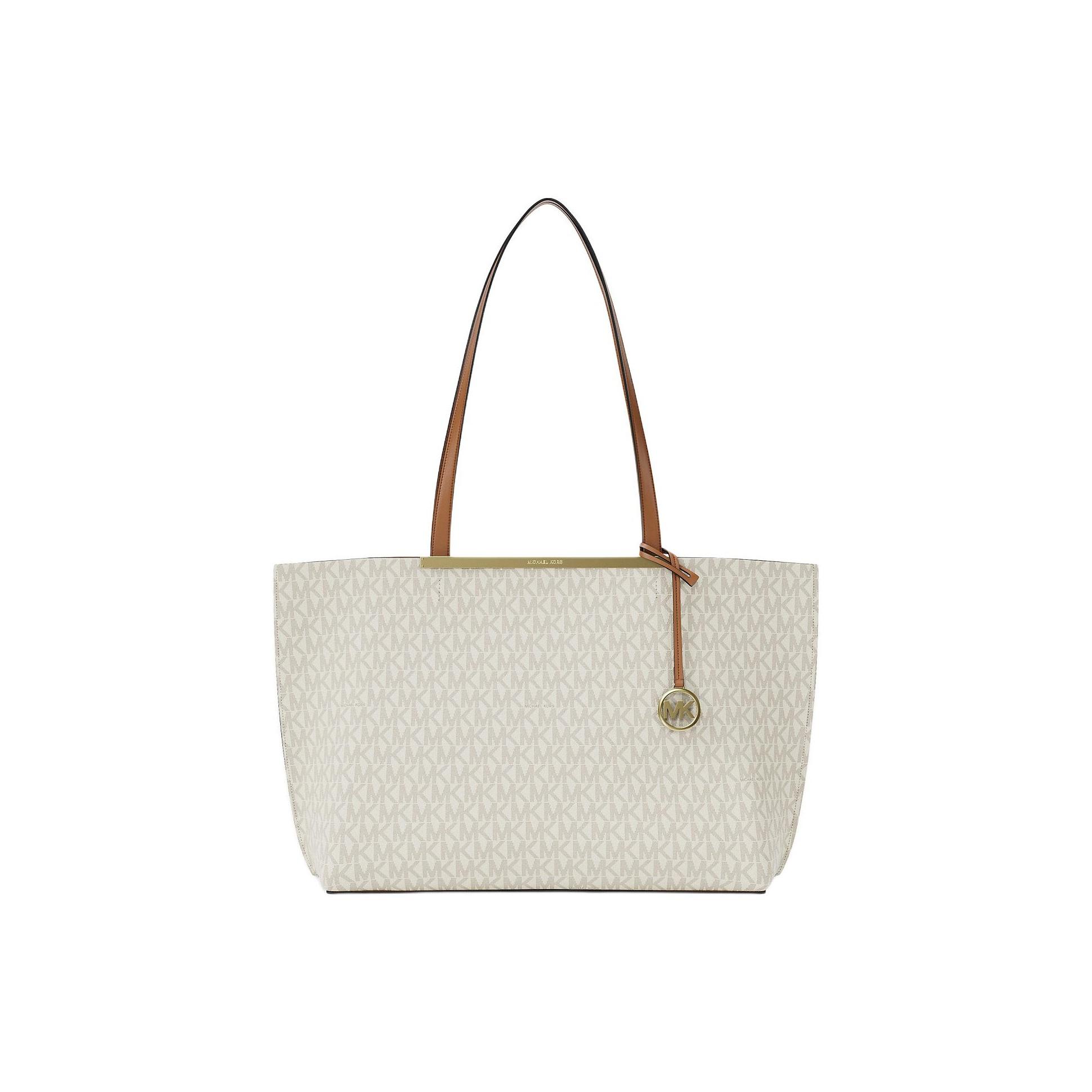 

Michael Kors MK Evelyn Logo Print Tote Bag Women tote bags Vanilla Acorn 30F5GQ9T3B-VANILLA/ACORN Basic Set (Bag)