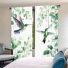 Hummingbird and Flowers Print Light-Filtering Curtain Panels 2 Piece Polyester Rod Pocket  Decorative Curtains for Bedroom