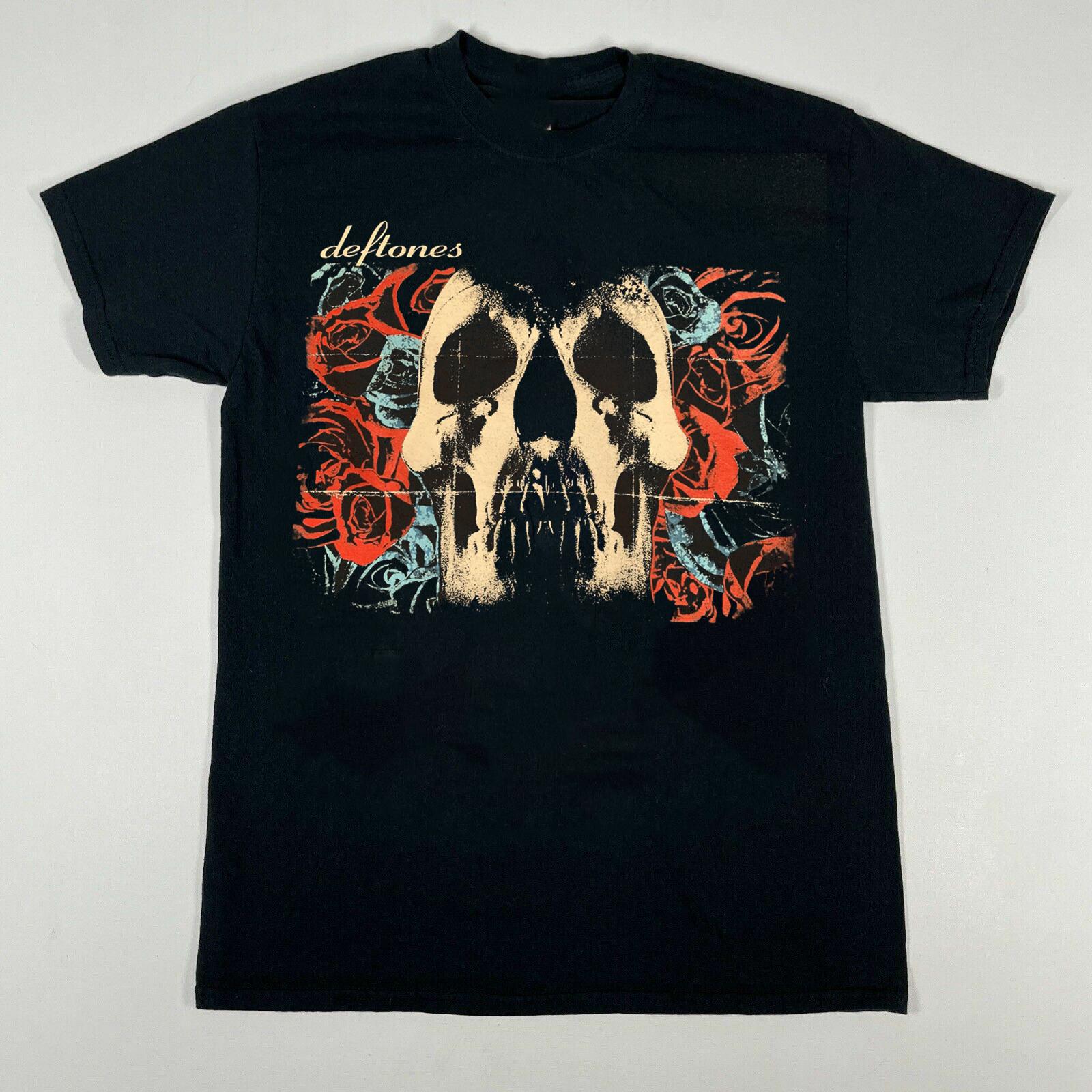 Deftones Band Deftones Skull Rose Cotton Black T-Shirt S разноцветный