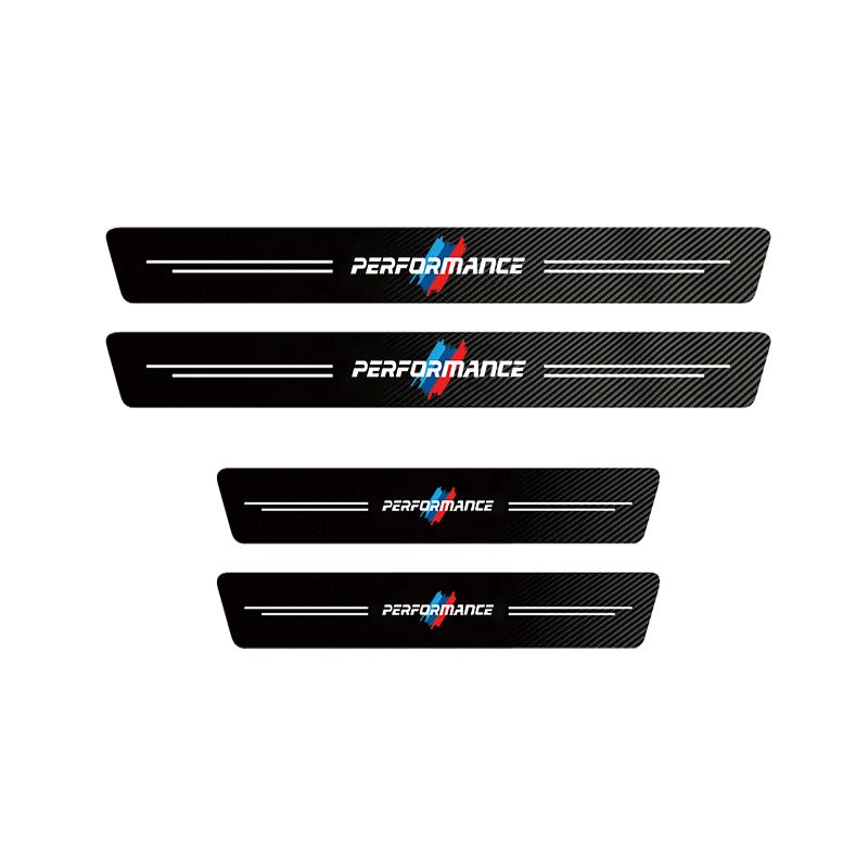 Universal 3D Carbon Fiber Car Door Sill Protector Stickers For BMW Performance E46 E90 F10 F30 X3 F20 E46 E60 E70 E39 E36 E87