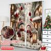 2pcs 2D Flat Printing Merry Christmas Curtains Snowman Winter Versatile 100% Polyester Without Electricity Spring Perfect for