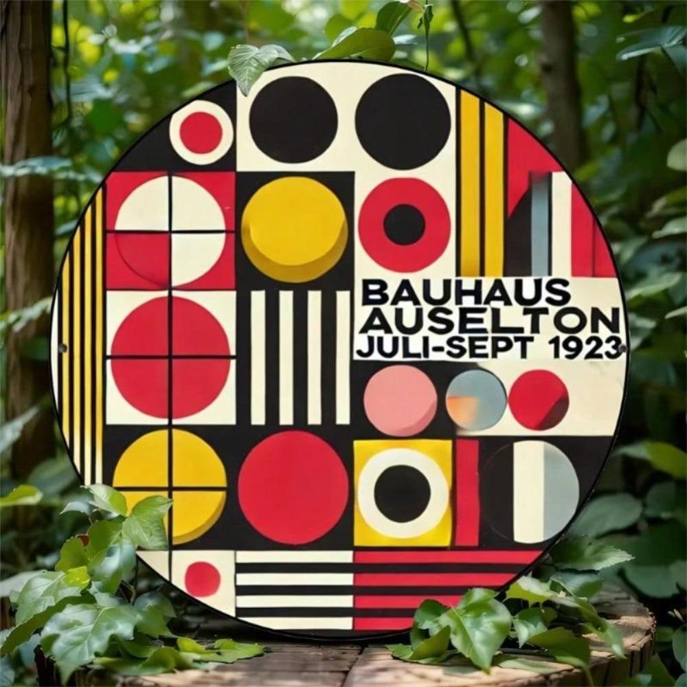Vintage Bauhaus Aluminium Rundes Schild UV-Tinte Gedruckt 7,8 Zoll Bar Haus Garten Dekoration Einzelpackung