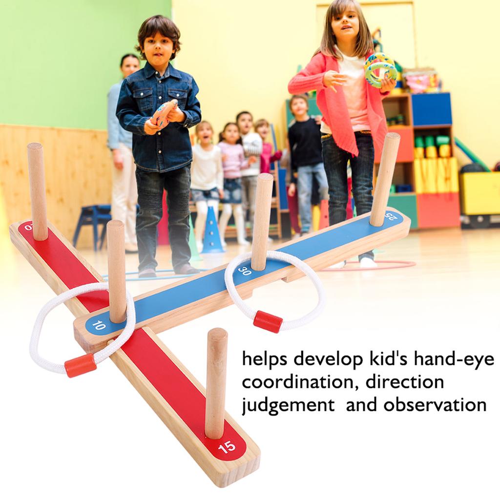 Ring Toss Hoopla Game Set Ferrule Throwing Game Party Game for Adults Kids