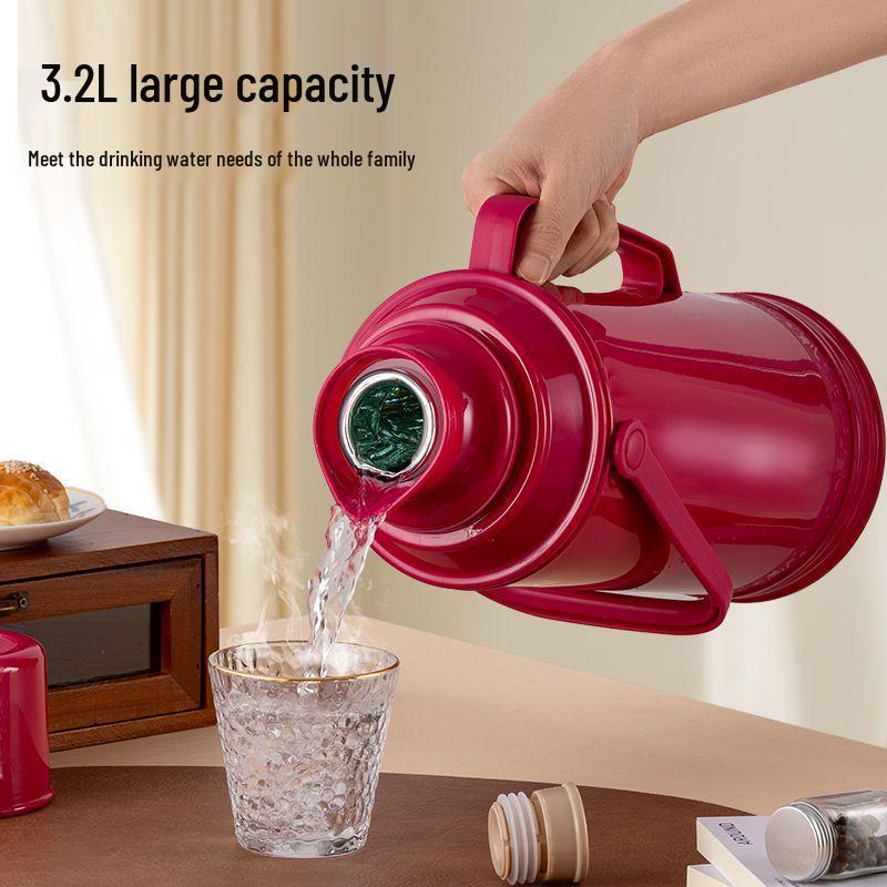 3.2L Vintage-Style Thermos Flask with Glass Liner for Dorms and Homes - Large Capacity Insulated Water Bottle