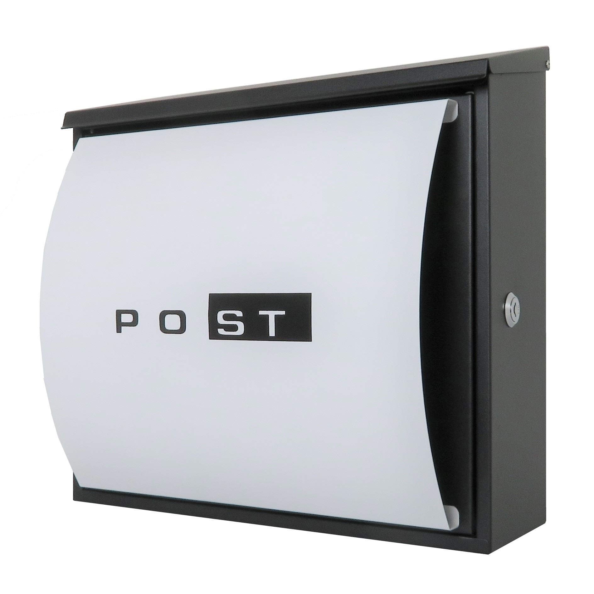 

Stylish Scandinavian Design Large Mailbox with Wall Mounting Key and Magnetic Included, White PM363