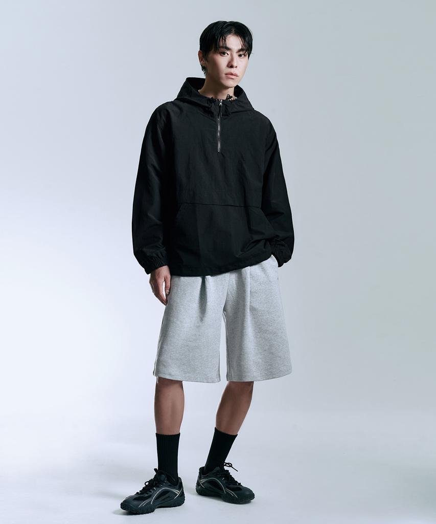 Atez Aero Tech Hooded Anorak Windbreaker [Black]