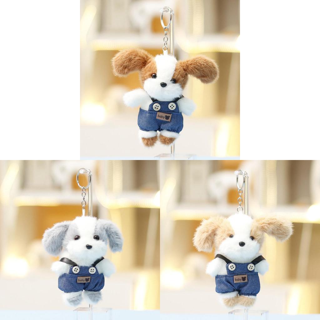 Plush Teddy Dog Keychain With Polyester Fiber Filling For Girls Gift Decor