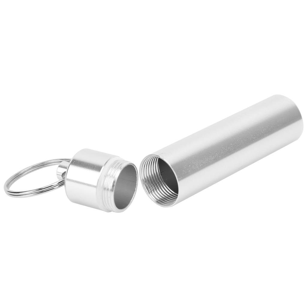 Mini Pill Box Aluminum Alloy Waterproof Keychain Pill Holder Organizer for Outdoors