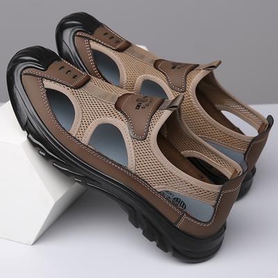 Sandalen Herren Sommer Atmungsaktiv Tasche Kopf Hohl Mesh Loch Schuhe Outdoor Leichte Sport Freizeit Strandschuhe Herrenschuhe