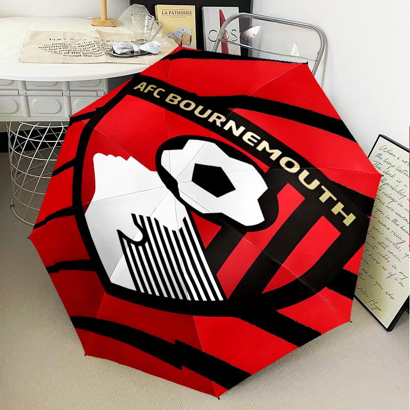 1PC Afc Crest Bournemouth Printed Umbrella Folding umbrella, automatic umbrella 8-Frame for Travel, camping Fan gifts Christmas Gifts