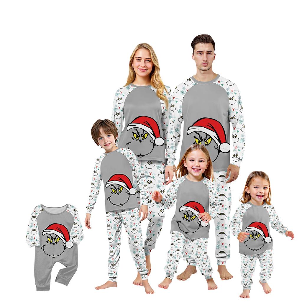 Family Matching Print Sets Pajamas Loungewear Outfits Family Matching Long Sleeve Tops+Pants Set